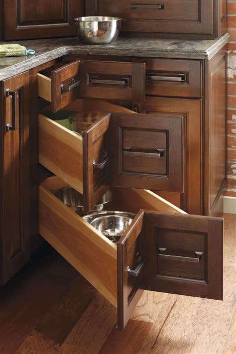 Three Drawer Corner Cabinet - Schrock Cabinetry