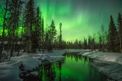 Northern Lights in Northern Lapland in Finland Stock Photo - Image of ...