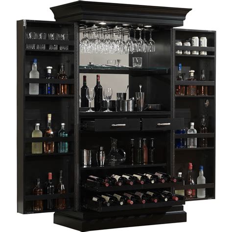 American Ashley Heights Black Stain Home Bar Wine Cabinet (Ashley Heights Home Bar Wine Cabinet ...