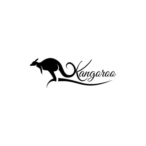 Kangaroo Logo Silhouette PNG Transparent, Kangaroo Logo Design Vector, White, Contour, Object ...