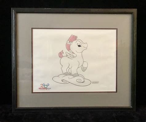 Disney Sketch Drawing Pegasus Hercules Art Signed Lindy Disney Embossed ...