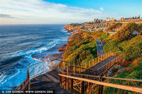 Bondi to Coogee Coastal Walk at Sunrise #1, Bronte, Sydney, NSW, Australia. The Bondi to Coogee ...