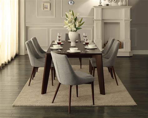 LANKINS - 7pcs Classic Modern Rectangular Dining Room Table Chairs Set Furniture - Dining Sets