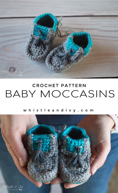 Crochet Moccasins for Baby - Crochet Pattern - Whistle and Ivy