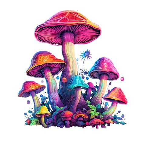 Triple Color Neon Mushrooms Png Illustration, Mushrooms, Neon, Psychedelic PNG Transparent Image ...