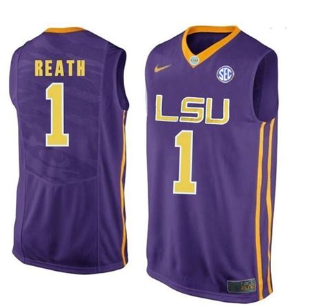 the nike lsu basketball jersey is purple and has yellow trims on the front, while it