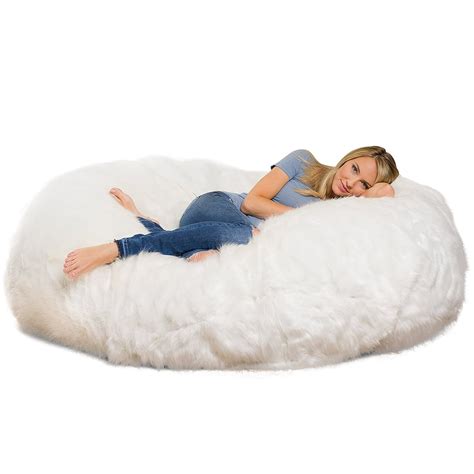 Comfy Sacks 6 ft. Lounger Memory Foam Bean Bag Chair | Giant Cozy Bean ...