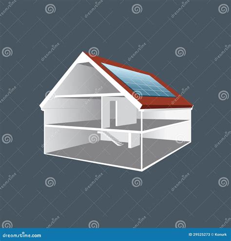 Vector Cross-section House Drawing Stock Vector - Illustration of ...