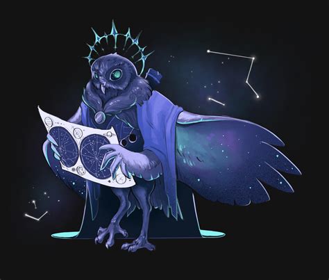 [OC] [Art] Owlfolk Circle of Stars Druid, Strix Nebulosa : r/DnD