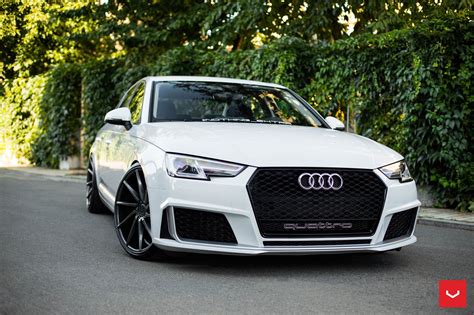 Just the Right Formula: Customized White Audi A4 on Vossen Rims — CARiD ...