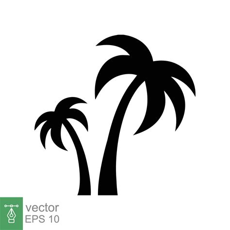 Palm tree icon. Simple solid style. Coconut, palmetto, tropical island tree, silhouette palmtree ...