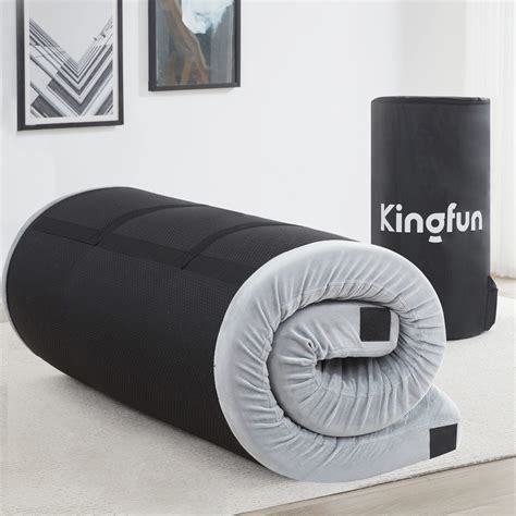 Kingfun Memory Foam Camping Mattress, 3 Inch Waterproof Floor Foldable Portable Roll up Mattress ...