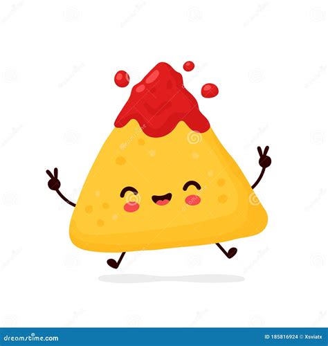 Cute Nachos Cartoon Character Vector Cartoon Illustration ...