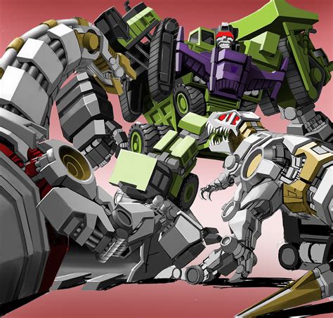 The Dinobots vs Devastator POST by PowerPlant777 on DeviantArt