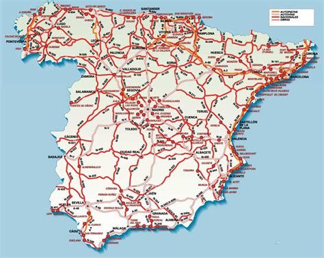 Mapa de Carreteras de España - Tamaño completo