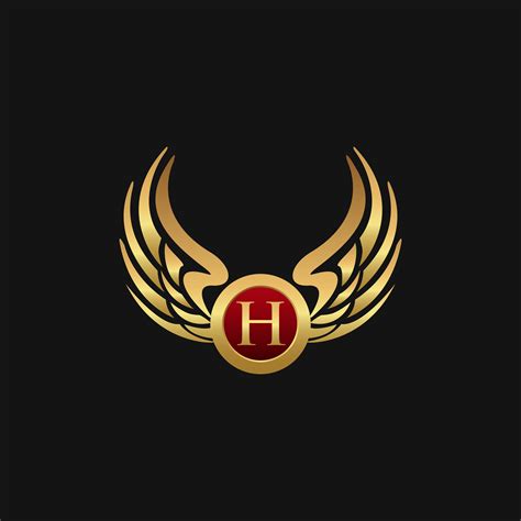 Luxury Letter H Emblem Wings logo design concept template 611253 Vector Art at Vecteezy