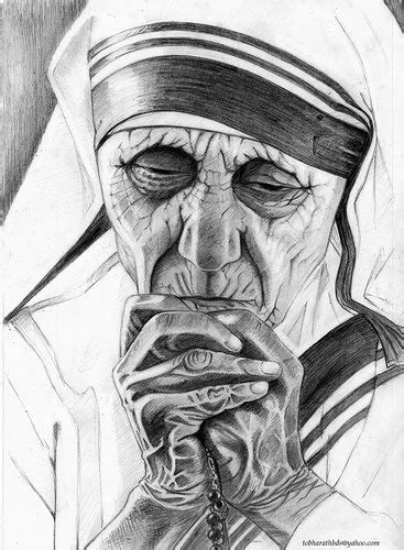 PENCIL DRAWING: Mother Teresa : Pencil Drawing, Portrait