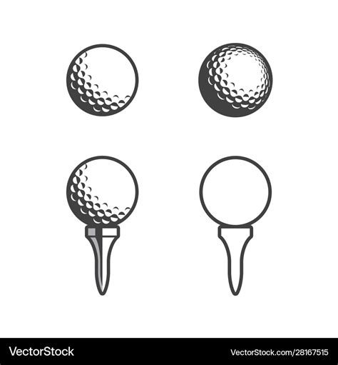 Golf tee and ball icon Royalty Free Vector Image