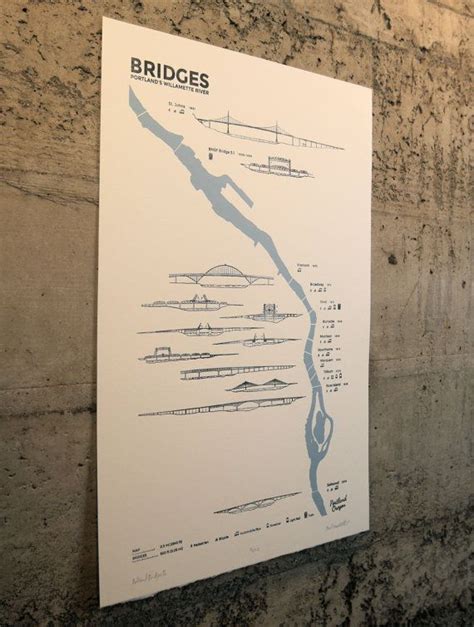 Portland Bridges II: Letterpress Map of Bridges in Portland, OR | Letterpress map, Portland ...