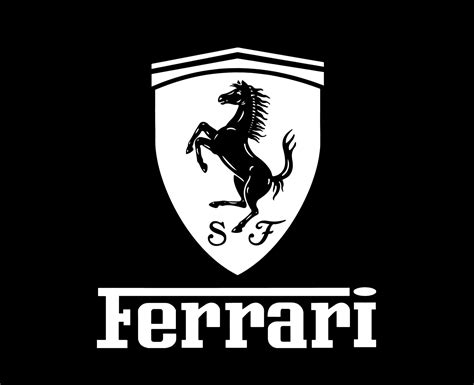 Ferrari Logo Brand Car Symbol With Name White Design Italian Automobile ...