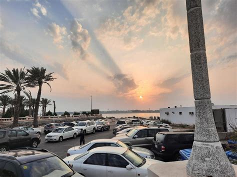 Jeddah, Saudi Arabia, March 2023 - Beautiful evening and colorful sunset at Jeddah, Corniche ...