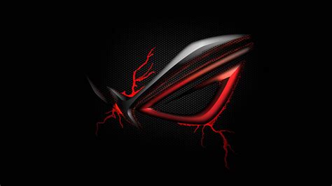 Download Asus Rog 4k Gaming Logo With Red Lightning Wallpaper | Wallpapers.com