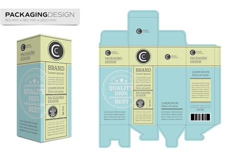 Premium Vector | Packaging design template box layout for cosmetic product.