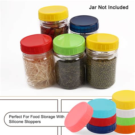 16 Pcs Plastic Mason Jar Lids Regular Mouth Mason Canning Jars Lid Top ...