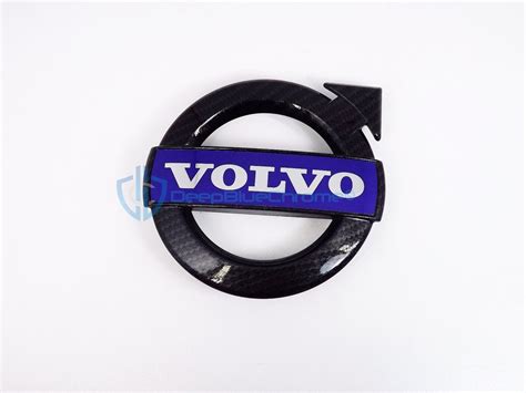 Volvo XC70 S60 C30 Black Carbon Fiber Front Grille Emblem OEM Badge Bu — Deep Blue Chrome