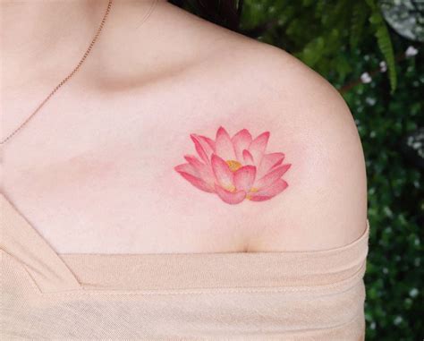 Pink Lotus Flower Tattoo