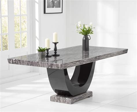 Oval Black Marble Dining Table 6 Seater Rectangular Garden | Doxa ...