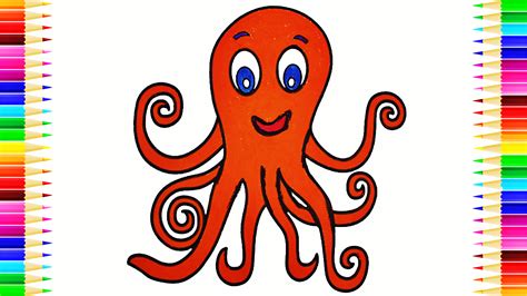 Octopus Coloring Page for Kids 🐙 How to Draw Octopus Colors Octopus Coloring Page, Octopus ...