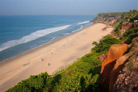 Varkala cliff facing the beach