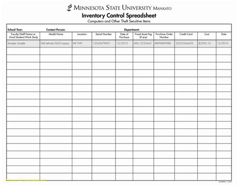 Parts Inventory Spreadsheet Template within Inventory Management In ...