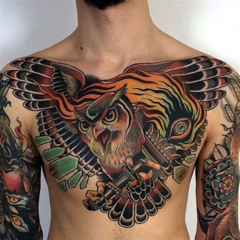 40 Neo Traditional Owl Tattoo Ideas For Men - Bird Designs