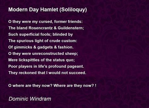 Modern Day Hamlet (Soliloquy) by Dominic Windram - Modern Day Hamlet (Soliloquy) Poem