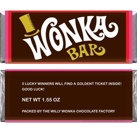 Wonka Bar Wrapper and Foil with Golden Ticket Wrappers fit | Etsy