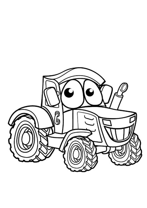 Cow Farm And Tractor coloring page - Download, Print or Color Online for Free