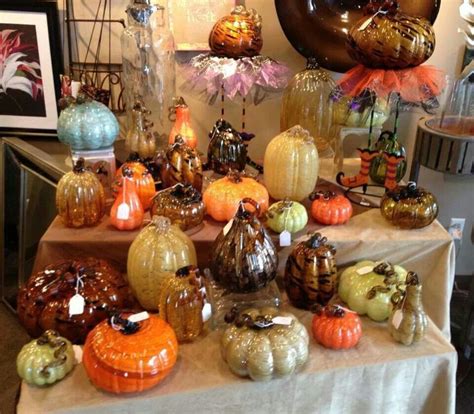 Glass pumpkin patch. | Glass pumpkins display, Glass pumpkins, Pumpkin art