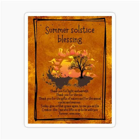 "Summer solstice blessing 2" Sticker for Sale by Jennykies | Redbubble