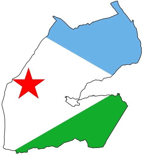 Flag Map of Djibouti - MapSof.net