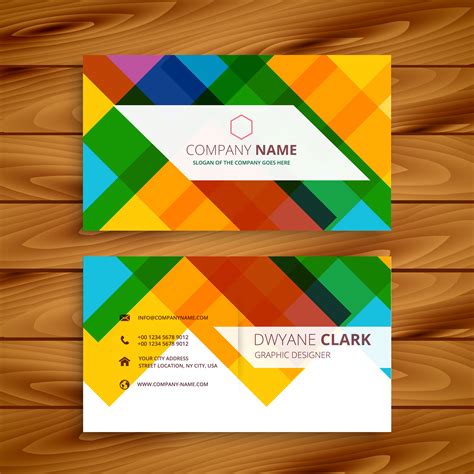 colorful business card design template vector design illustratio - Download Free Vector Art ...