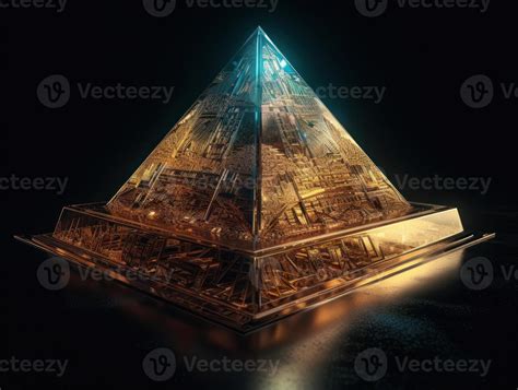 Futuristic abstract pyramid geometric background created with ...