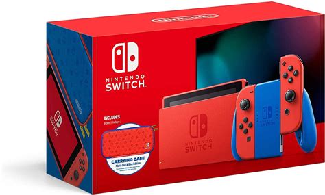 Nintendo Switch Bundle With Mario Red Joy-Con, $20 Nintendo EShop Credit, Carrying Case ...