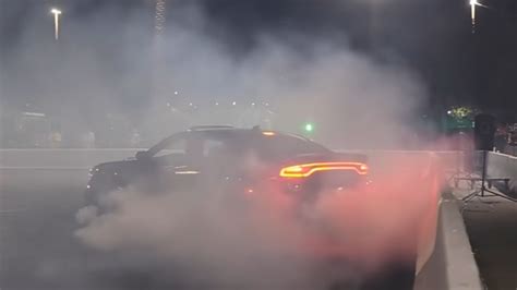 Dodge Charger Hellcat Burnout Goes Horribly Wrong