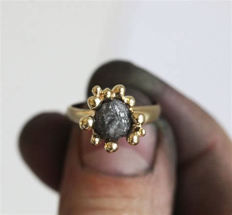 Raw Diamond Ring Natural Rough Diamond Ring Yellow Gold 14k - Etsy Canada