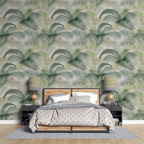 Palm Leaves Bedroom Wallpaper Wallpaper Self Adhesive | Etsy