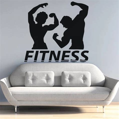 Fitness Wall Decal Sports Gym Wall Stickers Fitness Club Wall Art Murals Bedroom Home Decoration ...