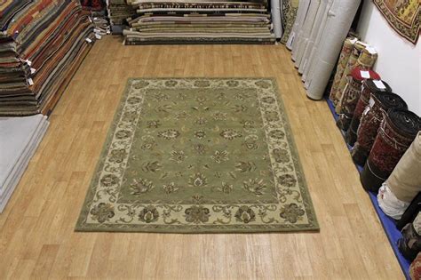 Sage Green Allover Floral 8x10 Kashan Persian Oriental Area Rug Wool ...