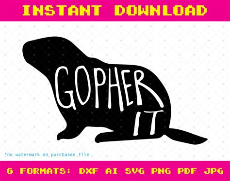 Gopher It Funny Gopher Pun for Digital Download, Cut File for Cricut or ...